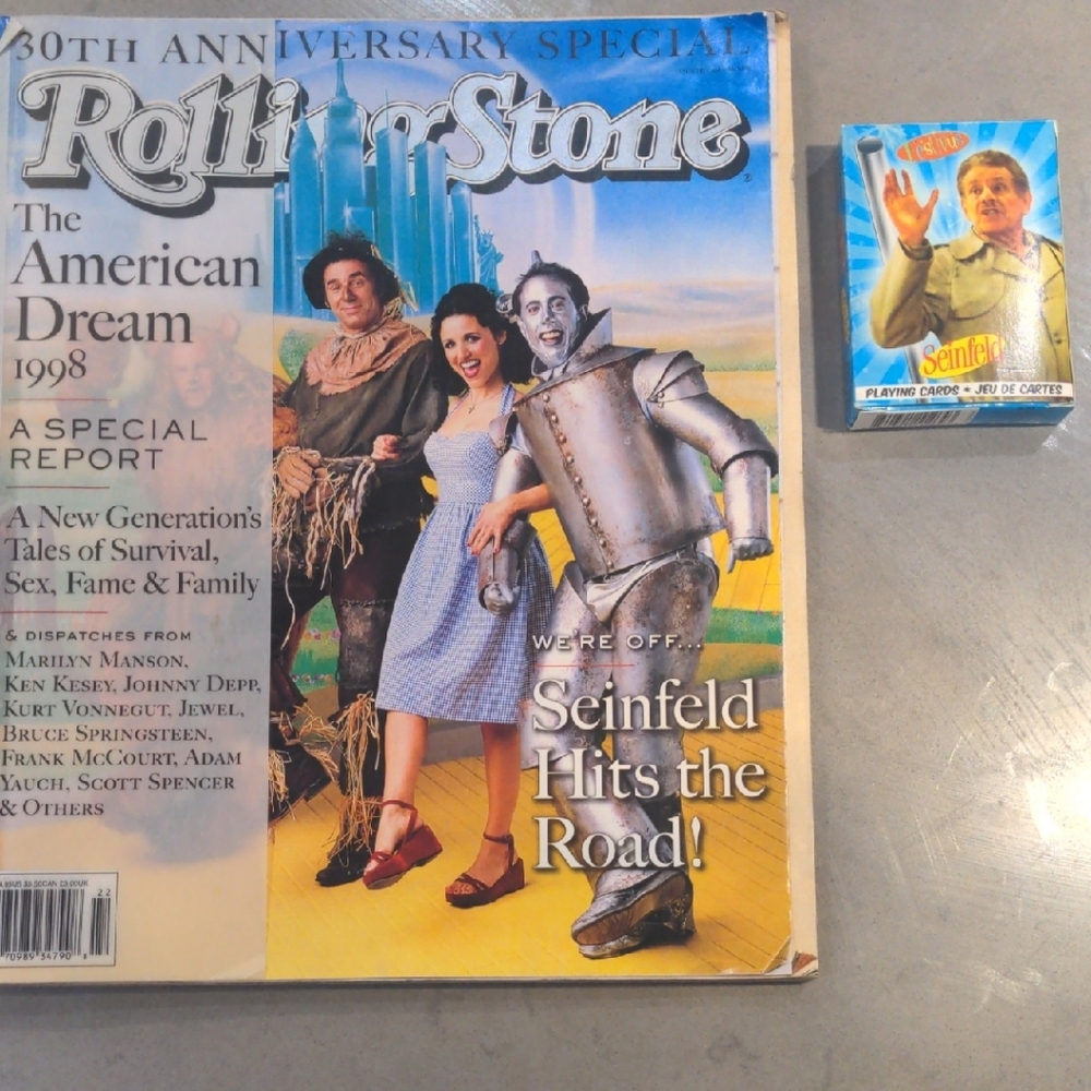 Seinfeld 1998 Rolling Stone Magazine w/Bonus Playing Cards